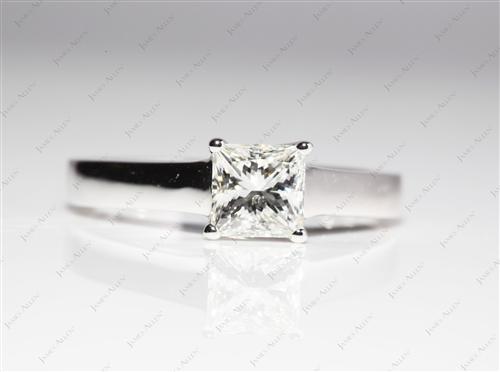 White Gold 1.07 Princess cut Solitaire Diamond Ring