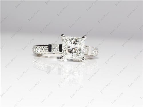 Platinum 1.64 Princess cut Engagement Rings