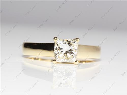 Gold 1.03 Princess cut Solitaire Diamond Rings