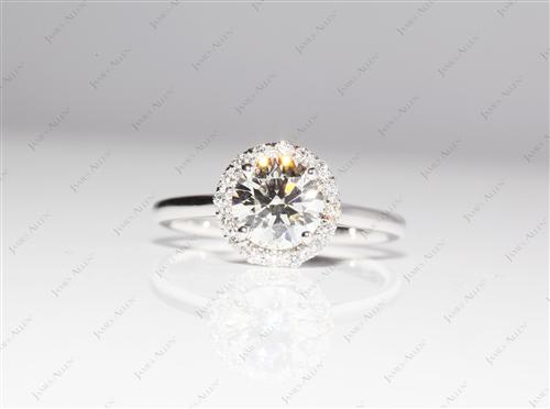 White Gold 1.25 Round cut Engagement Rings Pave