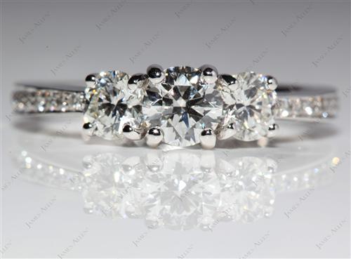 White Gold 0.52 Round cut Diamond Rings