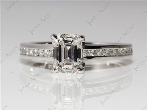 Platinum 1.11 Emerald cut Channel Setting Ring