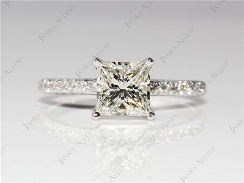 White Gold 1.21 Princess cut Engagement Ring