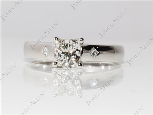 Platinum 0.81 Princess cut Solitaire Diamond Ring