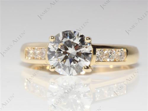 Gold 1.34 Round cut Channel Set Diamond Rings