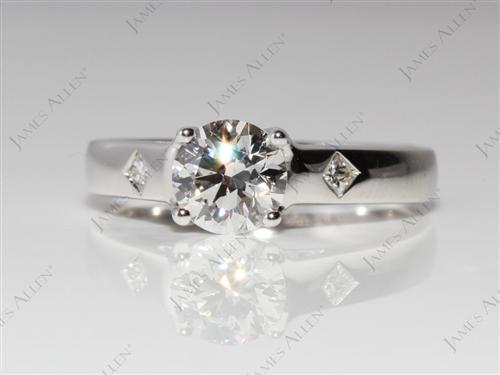 White Gold 0.76 Round cut Solitaire Engagement Rings
