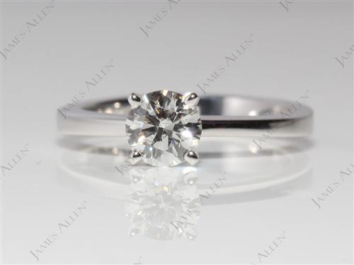 White Gold 0.57 Round cut Solitaire Diamond Rings