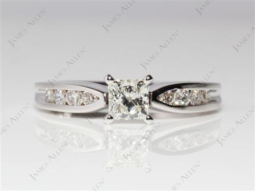 White Gold 0.53 Princess cut Channel Setting Engagement Ring