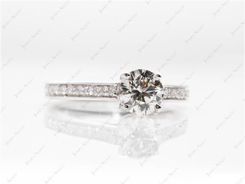 White Gold 0.78 Round cut Micro Pave Rings