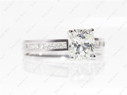 Platinum 2.06 Cushion cut White Gold Wedding Sets