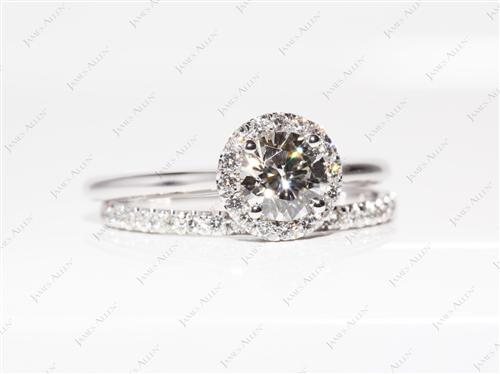 White Gold 0.72 Round cut Pave Wedding Sets