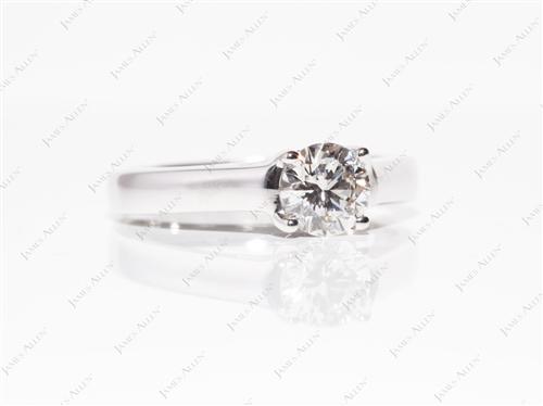 White Gold 0.70 Round cut Solitaire Diamond Ring