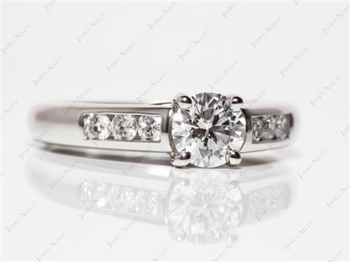 Platinum 0.70 Round cut Channel Set Diamond Ring