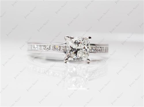 White Gold 1.05 Princess cut Channel Set Diamond Band