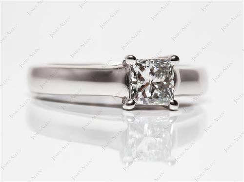Platinum 0.70 Princess cut Solitaire Engagement Ring
