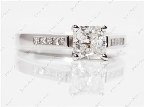 White Gold 1.01 Radiant cut Channel Ring