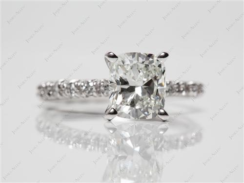 Platinum 1.50 Cushion cut Engagement Ring