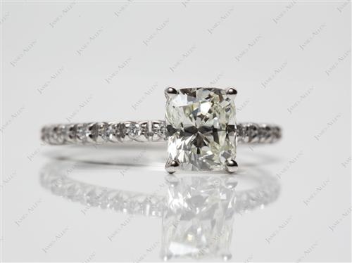 Platinum 1.18 Cushion cut Micro Pave Rings