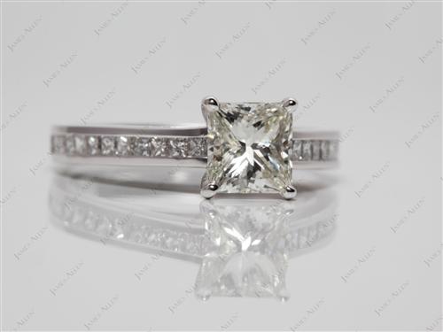 White Gold 1.21 Princess cut Channel Set Rings