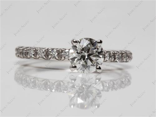 Platinum 0.80 Round cut Engagement Rings