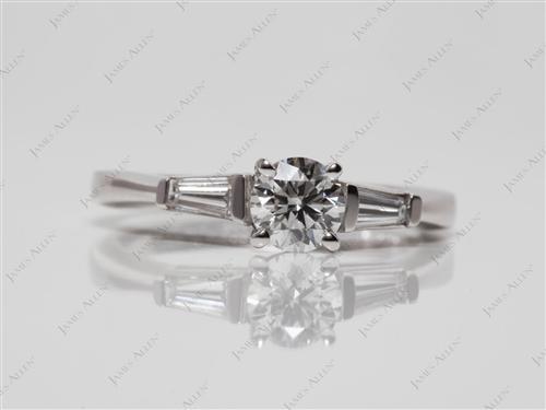 White Gold 0.51 Round cut Engagement Ring
