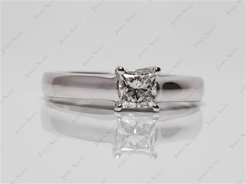White Gold 0.56 Princess cut Solitaire Engagement Rings