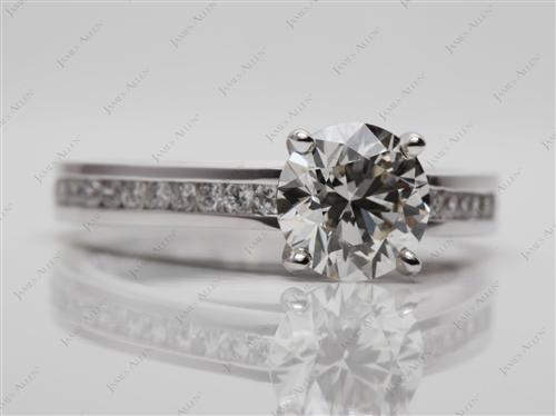 White Gold 1.21 Round cut Channel Rings