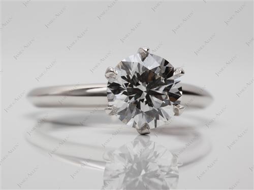 Platinum 1.40 Round cut Solitaire Diamond Rings