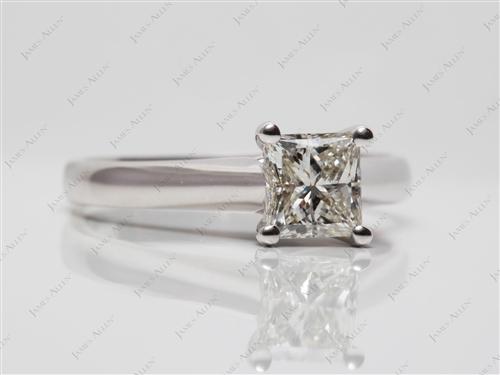 White Gold 1.05 Princess cut Solitaire Ring