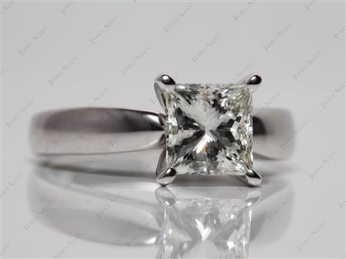 White Gold 1.52 Princess cut Diamond Ring