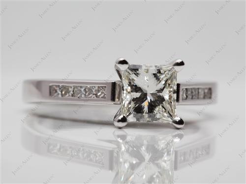White Gold 1.01 Princess cut Diamond Channel Ring