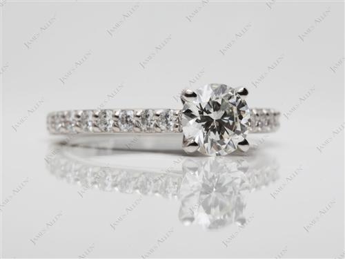 Platinum 0.90 Round cut Diamond Rings