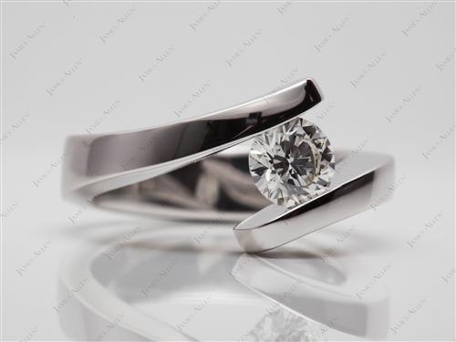 White Gold 0.74 Round cut Tension Mount Engagement rings