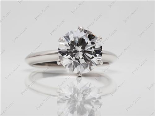 Platinum 2.51 Round cut Diamond Ring