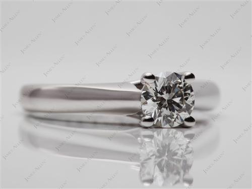 White Gold 0.54 Round cut Engagement Rings