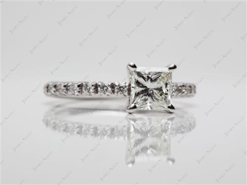 White Gold 1.03 Princess cut Diamond Ring