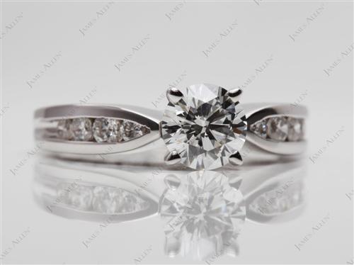 White Gold 0.79 Round cut Diamond Channel Rings