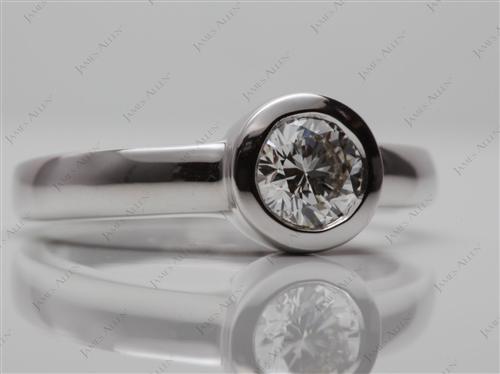White Gold 0.67 Round cut Engagement Ring