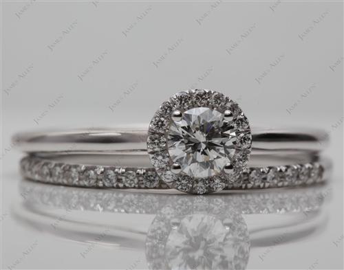 White Gold 0.51 Round cut Diamond Wedding Sets