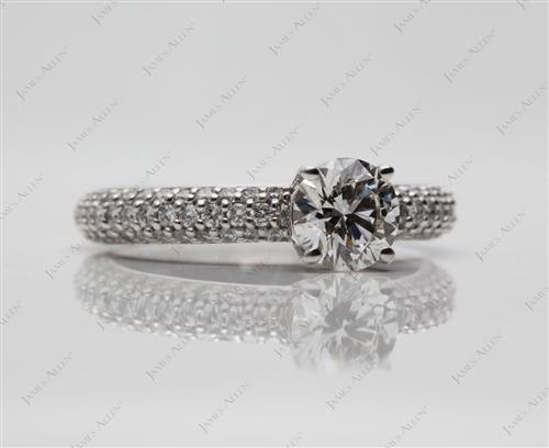 White Gold 0.76 Round cut Micro Pave Rings