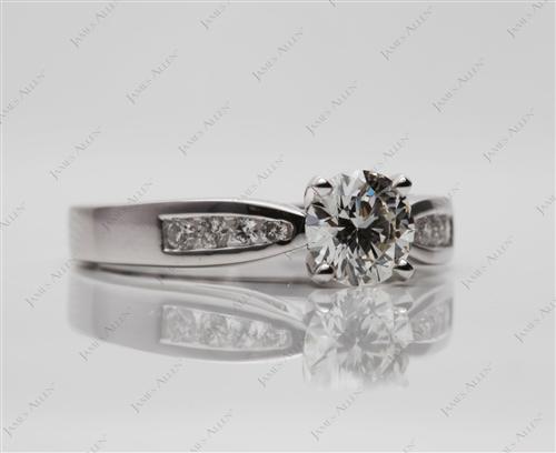 White Gold 0.75 Round cut Channel Cut Ring