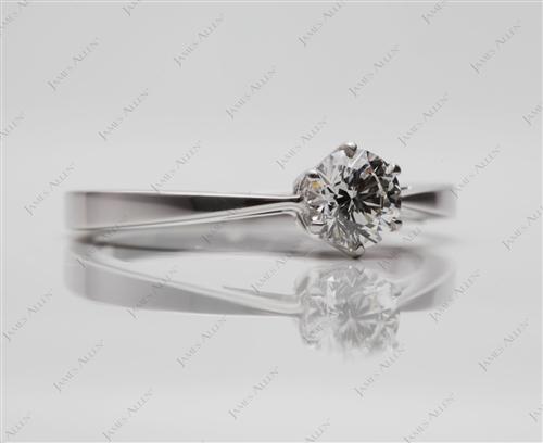 White Gold 0.57 Round cut Solitaire Engagement Ring