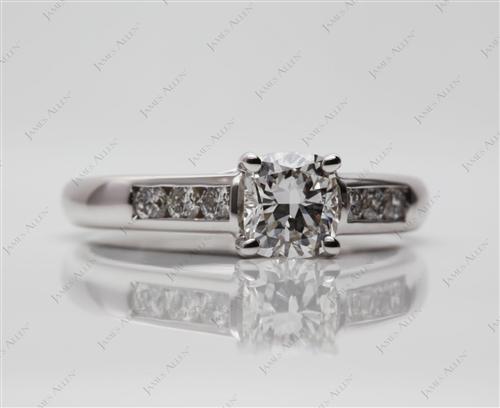 White Gold 0.95 Cushion cut Channel Set Eternity Rings