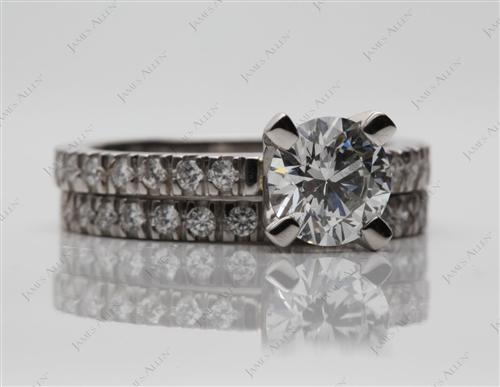 Platinum 1.01 Round cut Wedding Sets