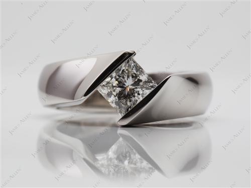 Platinum 1.08 Princess cut Diamond Rings