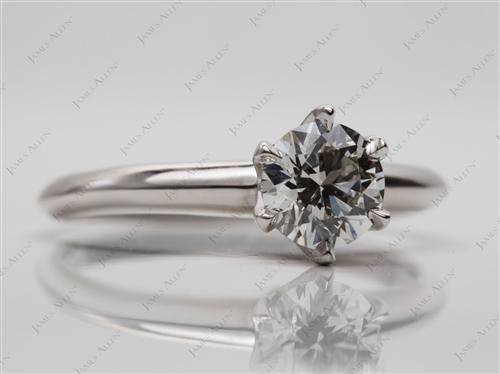 Platinum 0.72 Round cut Engagement Ring