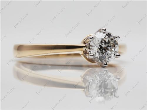 Gold 0.72 Round cut Solitaire Engagement Rings