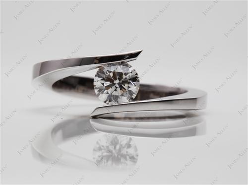 White Gold 0.60 Round cut Solitaire Diamond Ring