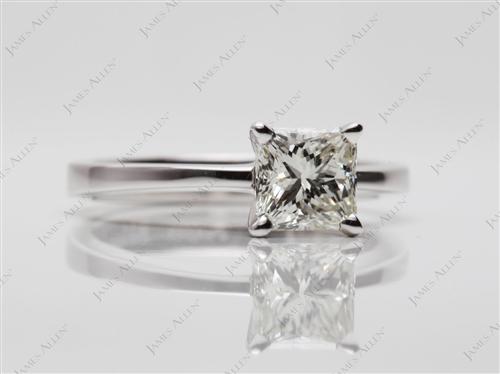 White Gold 0.91 Radiant cut Solitaire