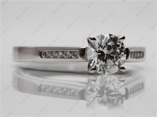 Platinum 0.85 Round cut Channel Set Rings